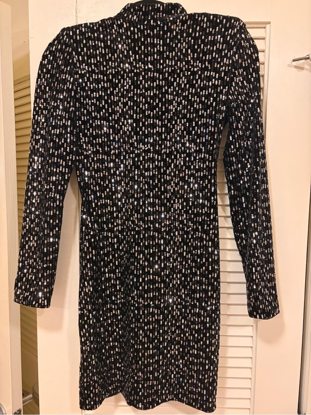 Bershka Black Sequin Open Back Mini Dress Size S – Sexy Party - Picture 2 of 8